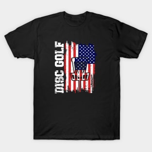 Disc Golf American Flag T-Shirt T-Shirt